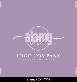IE Initial handwriting with brush circle logo Stock Vector