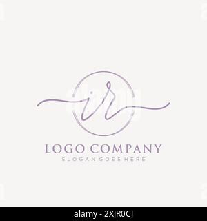 AAIR Initial handwriting with brush circle logo Stock Vector