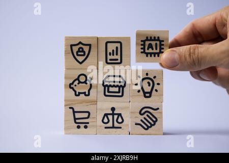Artificial Intelligence: A Futuristic Machine Learning AI Brain Network Concept for Business Innovation in a Digital World Stock Photo