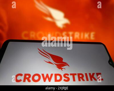 SUQIAN, CHINA - JULY 20, 2024 - Illustration A critical error in CrowdStrike's software update caused a blue screen of death on Windows computers arou Stock Photo