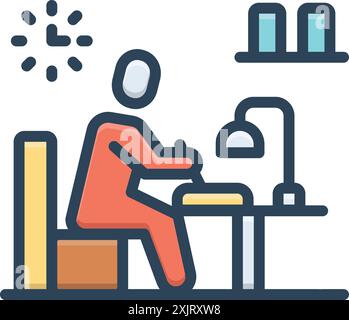 Icon for writer,amanuensis Stock Vector