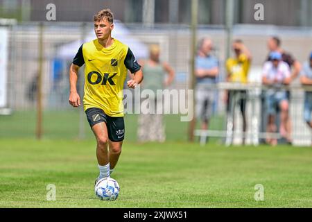 Hoeven, Netherlands. 20th July, 2024. HOEVEN, 20-07-2024. Sportpark Achter 't Hof. Friendly Match Dutch Eredivisie football season 2024-2025. Player NAC Bas Pennock during the match NAC - Excelsior (friendly ). Credit: Pro Shots/Alamy Live News Stock Photo