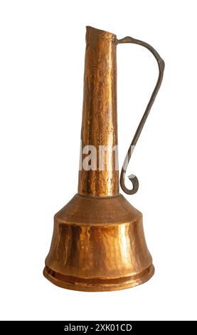 old copper jug isolated on white background with clipping path Stock Photo