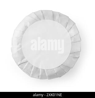 Pleated rounded hotel soap isolated on white background Stock Photo