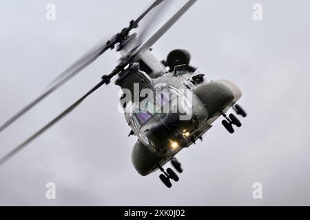 A Royal Air Force Boeing Chinook is participating in the Royal International Air Tattoo at RAF Fairford in Gloucestershire, England, on Saturday, July 20, 2024. (Photo by Jon Hobley | MI News) (Photo by MI News/NurPhoto) Credit: NurPhoto SRL/Alamy Live News Stock Photo