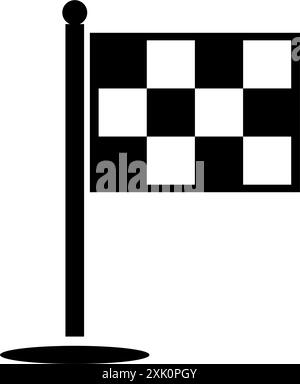 Checkered flag icon symbolizing finish line or victory in a race. Stock Vector