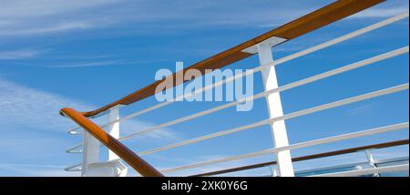 Promenade deck railing of cruise ship Stock Photo - Alamy