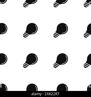 Seamless background with black light bulbs vector. Background idea logo mind vector. Black slippers endless background. Vector illustration. Stock Vector
