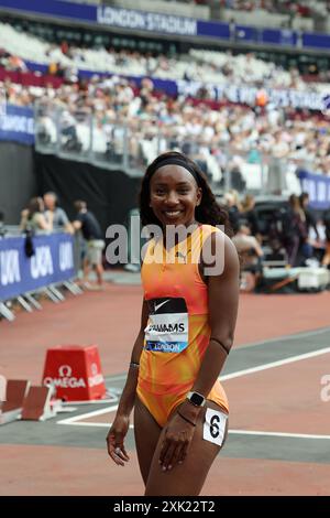 London, UK. 20th July, 2024. Bianca WILLIAMS smiling at the camera at the London Diamond League Meeting July 2024 Credit: Mark Easton/Alamy Live News Stock Photo