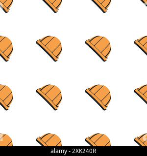 Set of head protection helmets on construction site vector. Vector illustration of endless security vector background. Builder's Day. Stock Vector