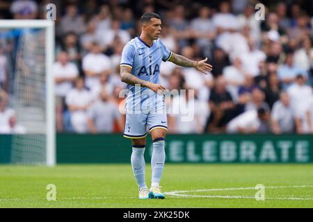 London, UK. 20th July, 2024. Pedro Porro of Tottenham Hotspur during the Queens Park Rangers FC v Tottenham Hotspur FC pre-season friendly match at MATRADE Loftus Road Stadium, London, England, United Kingdom on 20 July 2024 Credit: Every Second Media/Alamy Live News Stock Photo