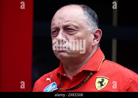 Budapest, Hungary. 20th July, 2024. Fred Vasseur, ahead of the F1 Grand Prix of Hungary at Hungaroring on July 20, 2024 in Budapest, Hungary. (Credit Image: © Beata Zawrzel/ZUMA Press Wire) EDITORIAL USAGE ONLY! Not for Commercial USAGE! Stock Photo