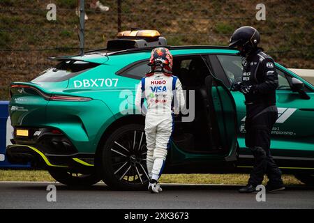 Budapest, Hungary - 20 JUL 2024 - #22 Yuki Tsunoda's crashed VCARB01