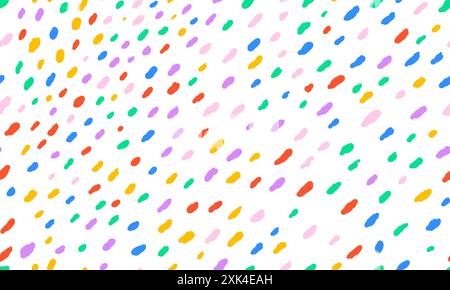 Colorful simple seamless pattern with small dashes. Vector wallpaper with spots texture. Stock Vector