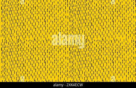 Simple seamless pattern with small dashes. Vector wallpaper with hand drawn abstract texture on yellow background Stock Vector