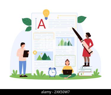 Content writer. Blog articles creation concept. freelance work business ...