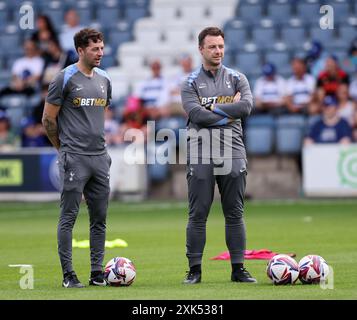 London, UK. 20th July, 2024. Assistant coach Ryan Mason and Matt Wells Senior Assistant Coach during the Pre Season Friendly match at the Kiyan Prince Foundation Stadium, London. Picture credit should read: David Klein/Sportimage Credit: Sportimage Ltd/Alamy Live News Stock Photo