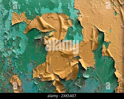 Background texture of scratched rusted steel with peeling paint Stock Photo