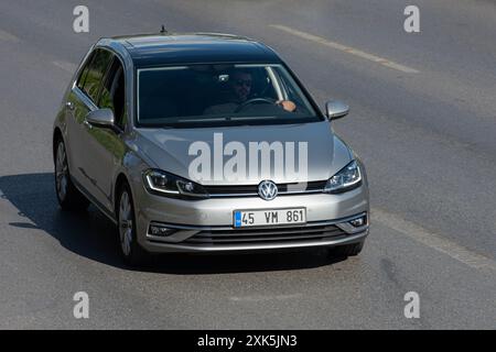 ISTANBUL-TURKEY, JULY 7, 2024: Volkswagen Golf is a compact car produced by the German automotive manufacturer Volkswagen. Stock Photo