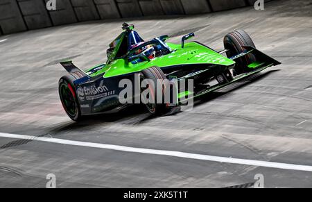 London, UK. 21st July, 2024. Sebastien BUEMI, ENVISION RACING Formula E Team, during the morning free practice session during the HANKOOK 2023 London ABB Formula E World Championship at ExCeL, London, UK. Credit: LFP/Alamy Live News Stock Photo