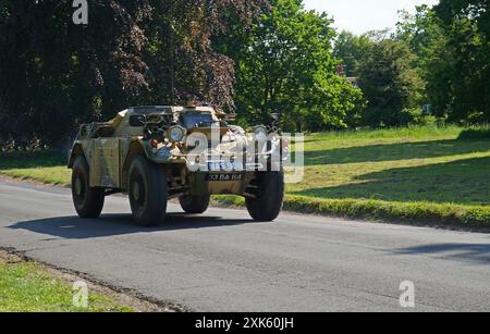 Vintage  Daimler Ferret Mk.1 LVR (Scout Car) on country road. Stock Photo