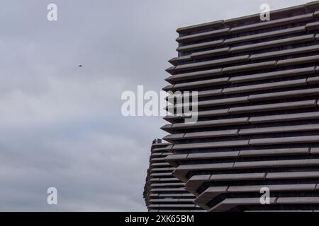 Dundee, Scotland – March 24 2024: A side view of the V&A design museum and gallery in Dundee scotland Stock Photo