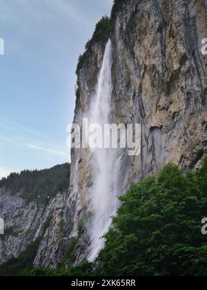 Natural waterfall . Wall falling down from the cliff Stock Photo - Alamy