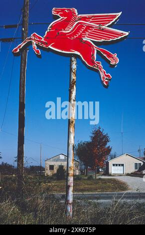 Mobil Gasoline Pegasus Red Flying Horse Gas Station symbol. St Paul ...