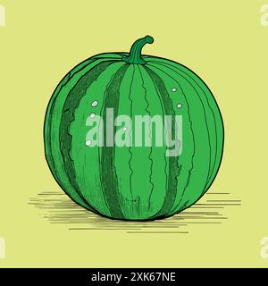 Simple and colorful watermelon design, ideal for summer holidays like Ferragosto in Italy Stock Vector