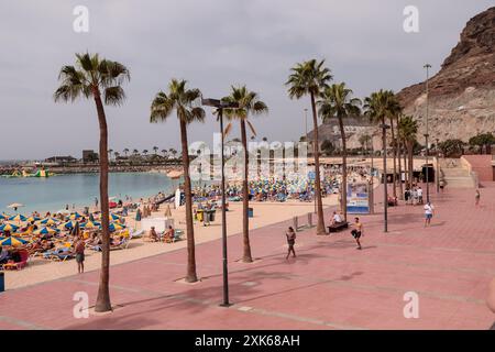 The beach at Amadores on Gran Canaria in the Canary Islands Stock Photo