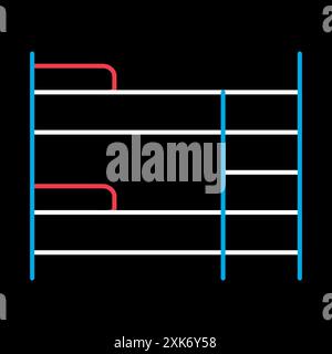 Bunk bed vector on black background icon. Graph symbol for furniture, web site and apps design, logo, app, UI Stock Vector