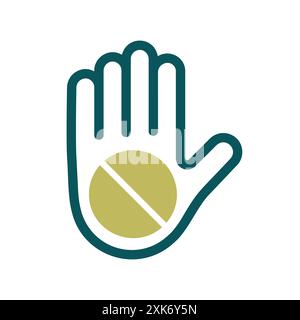 Hand stop or forbidden vector isolated icon. Demonstration, protest, strike, revolution. Graph symbol for your web site design, logo, app, UI Stock Vector