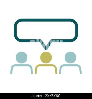 Crowd of people with text bubbles vector isolated icon. Demonstration, protest, strike, revolution. Graph symbol for your web site design, logo, app, Stock Vector