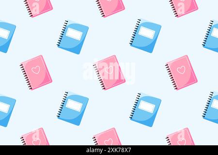 School notebooks. Seamless vector pattern. Stock Vector