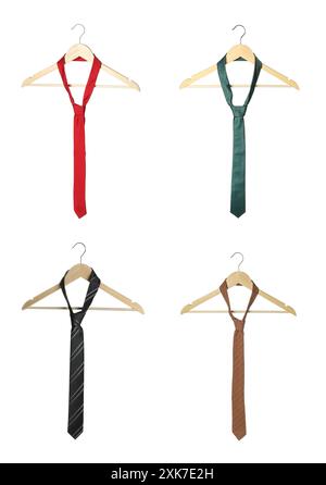 Many different ties isolated on white, set Stock Photo