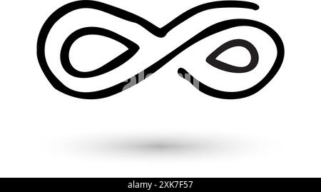 Infinity symbol hand drawn with ink brush Stock Vector