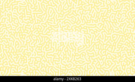 Almost white turing pattern on bright yellow background. Organic looking patterns. Abstract high resolution full frame vibrant background, copy space. Stock Photo