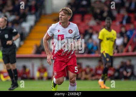 Carl Piergianni during game whilst playing for Stevenage FC Stock Photo