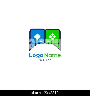 message game logo design vector Stock Vector