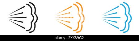 Air spray cloud icon vector logo set collection or bundle pack group Stock Vector