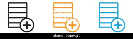 Add new icon vector logo set collection or bundle pack group Stock Vector
