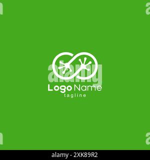 infinity foot frog logo design vector Stock Vector