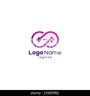 infinity console game logo design vector Stock Vector
