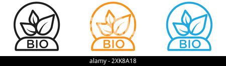 Bio vector icon vector logo set collection or bundle pack group Stock Vector