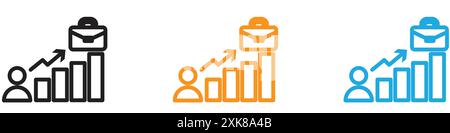 Career, job and work icon vector logo set collection or bundle pack group Stock Vector