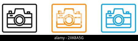Camera icon vector logo set collection or bundle pack group Stock Vector