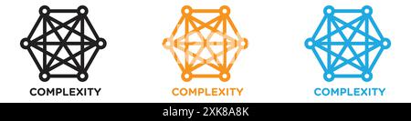 Complexity icon vector logo set collection or bundle pack group Stock Vector