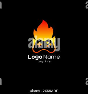 console fire logo design vector Stock Vector