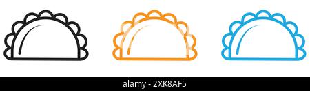 dumplings icon vector logo set collection or bundle pack group Stock Vector