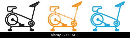 Elliptical bike icon vector logo set collection or bundle pack group Stock Vector